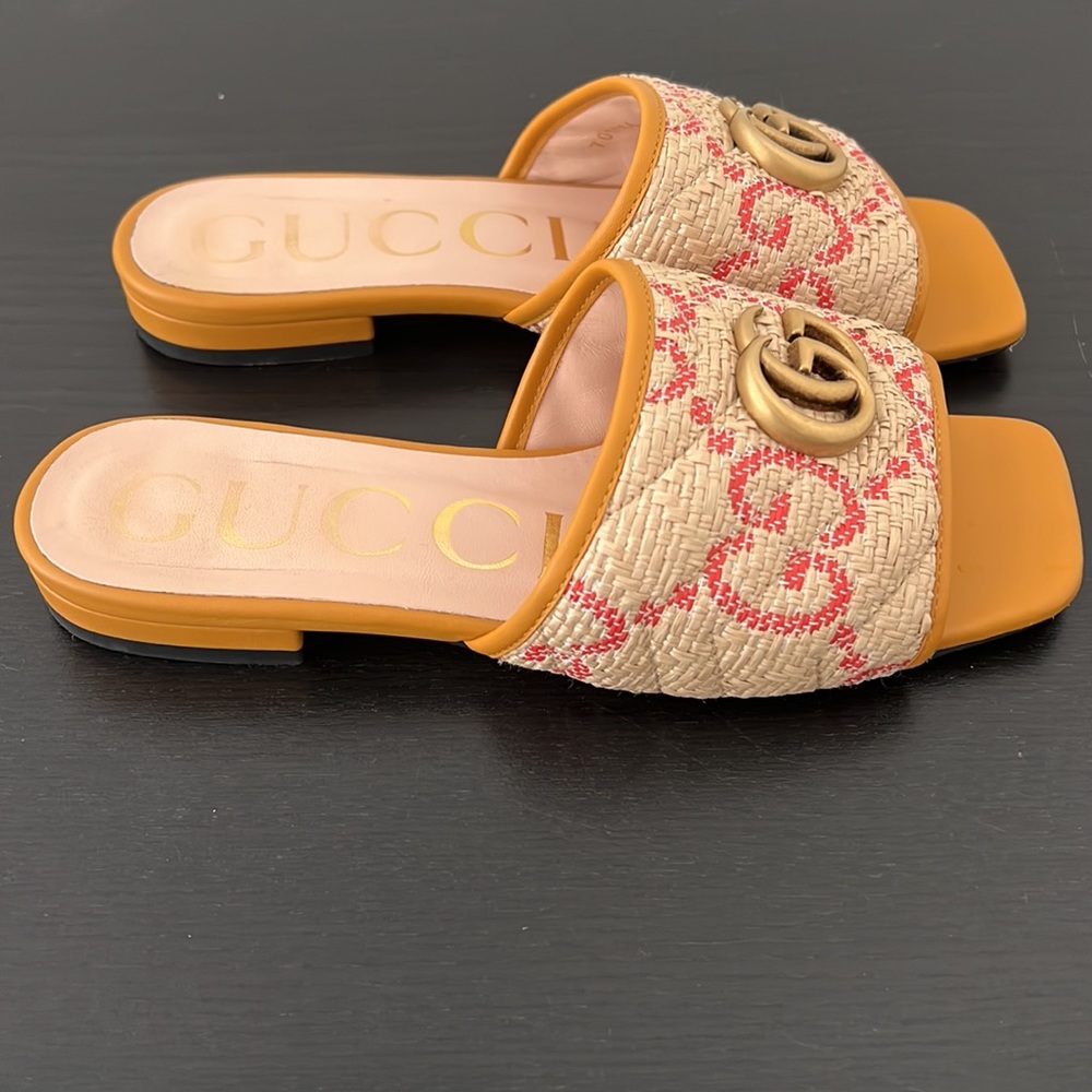 Gucci GG Raffia Effect Slide - Picture 4 of 6